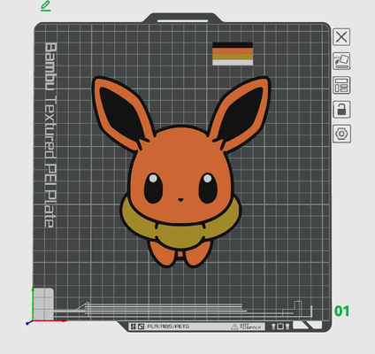 pokemon evee renkli by rockçı sanat 2d go pokemon3d 3d print model - Mito3D