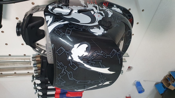 welding helmeht holder - pegboard 50x50x8mm by laisch tools helmet pegboardmount pegboardholder tig tigwelding 3d print model - Mito3D