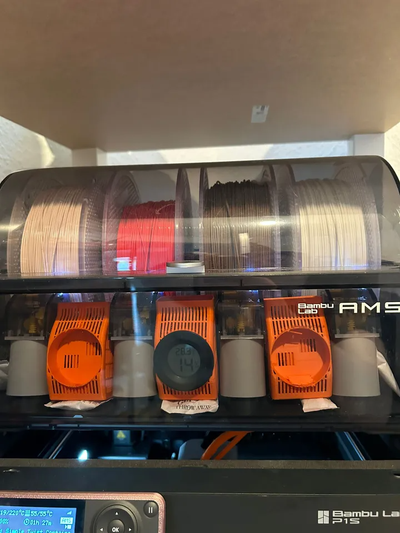 bambulab p1s p1p x1c ams secadora sílice gel caja seca modificación by 3dprintcreator 3d impresora accesorios potenciar 3d print model - Mito3D