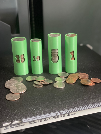 coin counter tubes us by jwilliford tools 3d print model - Mito3D