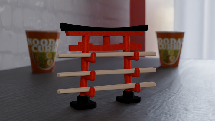 sacred gate torii chopstick holder remixed by braga3dprint household house models 3d print model - Mito3D