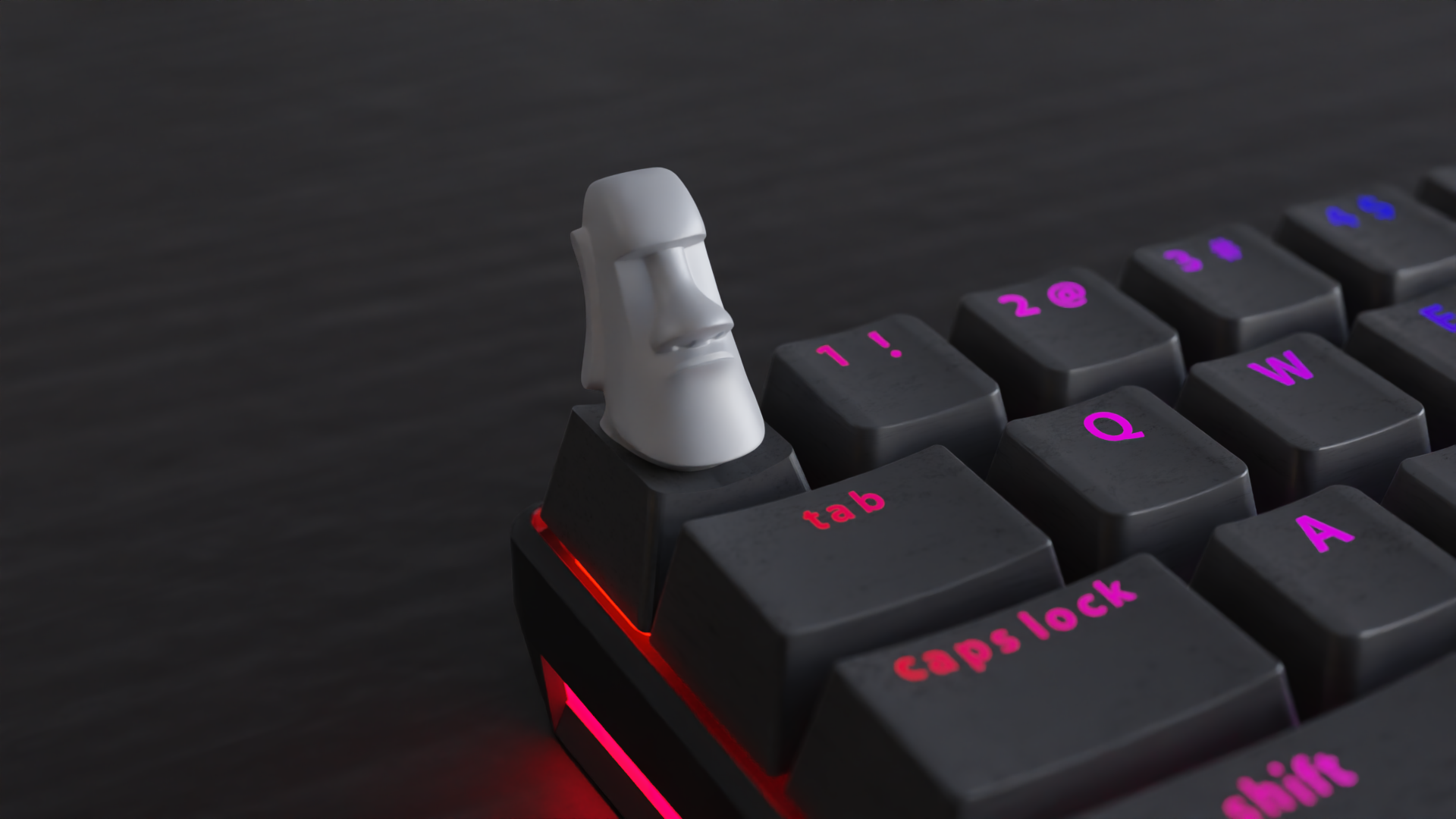 keycap moai remixé by braga3dprint outils gadgets keycaps cerisekeycap touche personnalisée artisankeycaps majuscules personnalisées cerises artisankeycap touches jeu 3D print model - Mito3D