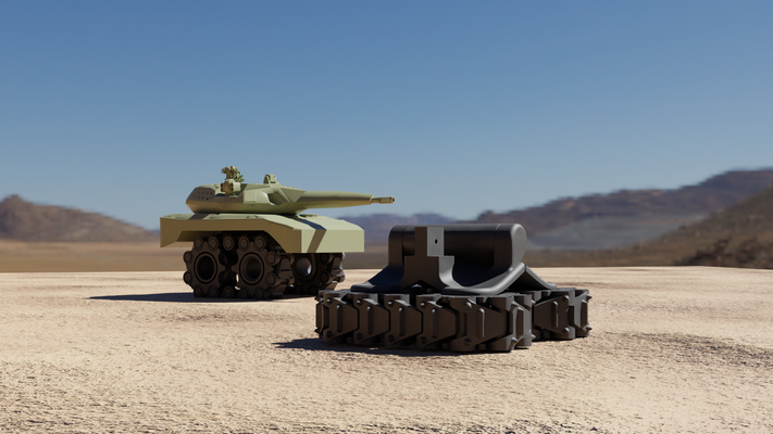 toy tank print-in-place tracks attachment remixed by braga3dprint toys & games tanks toycar toycars toytanks 3d print model - Mito3D