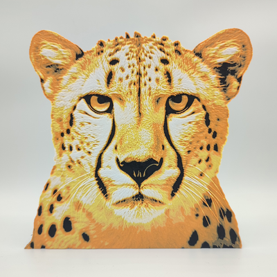 ghepardo fucina cappelli by bamingo design arte 2d panda pittura filamento giungla foresta parete 3d print model - Mito3D