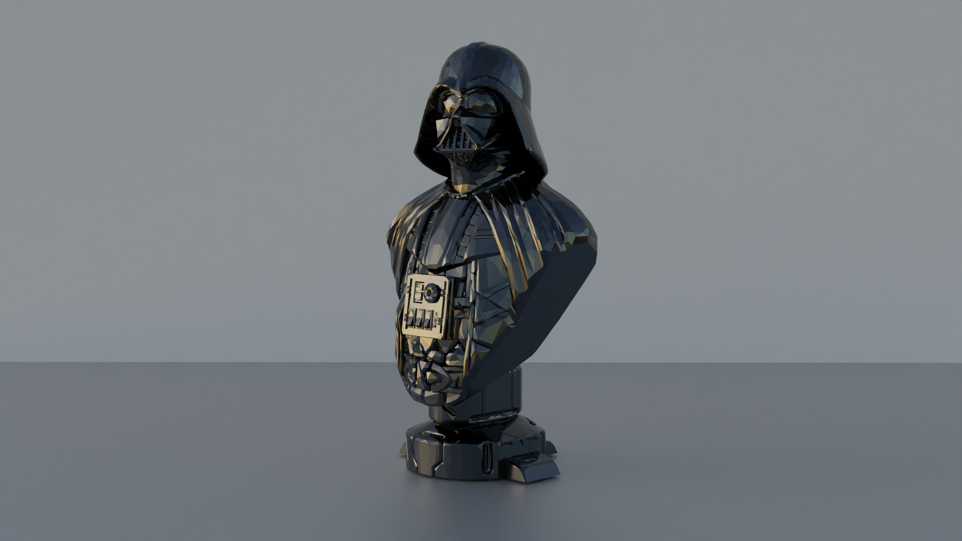 low poly darth vader fracasso remixado by braga3dprint arte esculturas guerra estrelas estrela guerras mestre capacete armaduras fantasia sith jedi força scifi remixar darthvader skywalker starwars anakin 3D print model - Mito3D