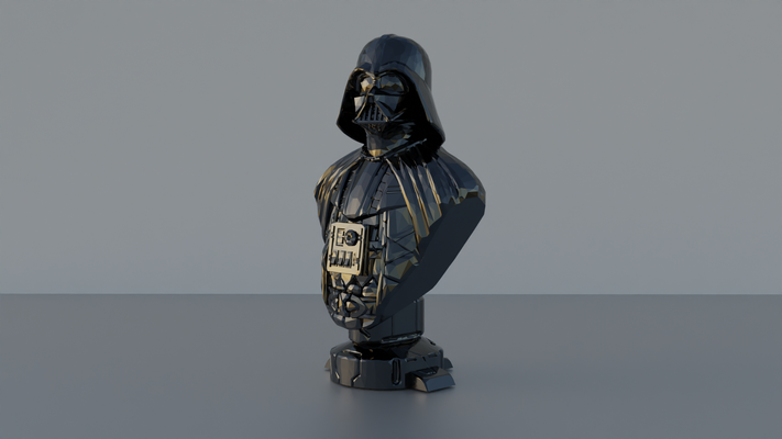 low-poly darth vader bust remixed by braga3dprint art sculptures starwars star wars master helmet armour armor fantasy sith jedi force scifi remix darthvader skywalker darthvaderstarwars anakin 3d print model - Mito3D