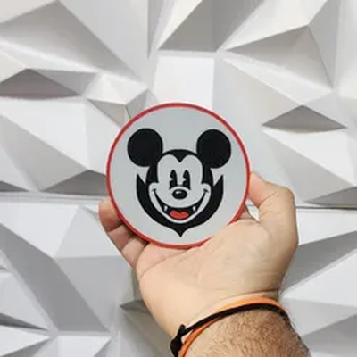 mickey mouse vampire coaster by williams industries art 2d 3d kitchen beer drink tea coffee disney 3d print model - Mito3D
