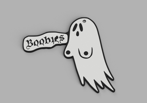 boo bies ghost - keychain halloween by luca l household festivities keyring key spooky fun funny multi color seasonal 3d print model - Mito3D