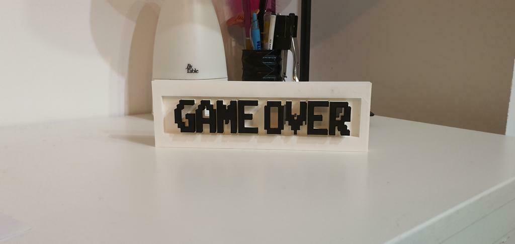 game pixel by smart3d gabriel gomes household decor gameover gameoverpixel 3D print model - Mito3D