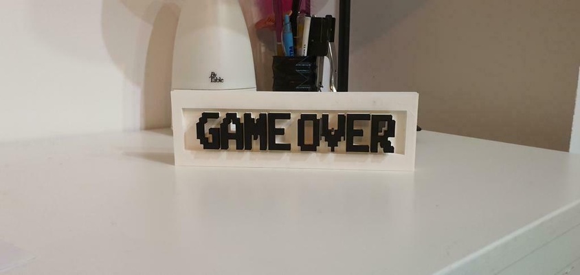 game pixel by smart3d gabriel gomes household decor gameover gameoverpixel 3d print model - Mito3D
