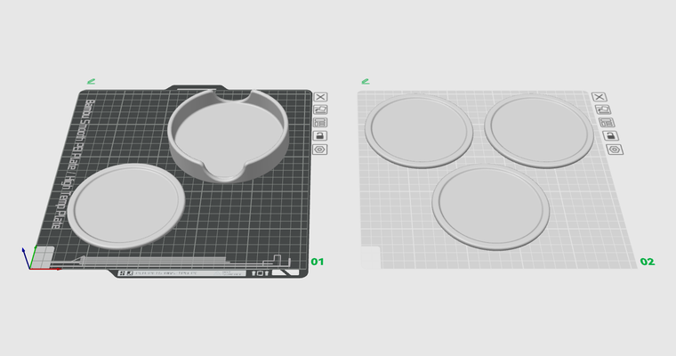 a set of coasters by qslabs household decor coaster holder table cups 3d print model - Mito3D