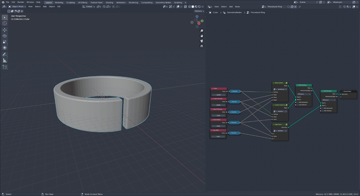 simple procedural rings by timberlinefpv fashion ring blender 3d print model - Mito3D