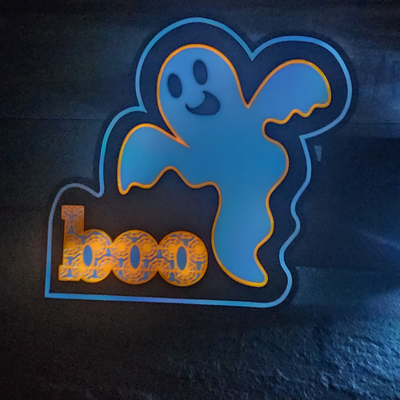 huer fantôme halloween boite lumière by austen1022 art panneaux logos boîte 3d print model - Mito3D