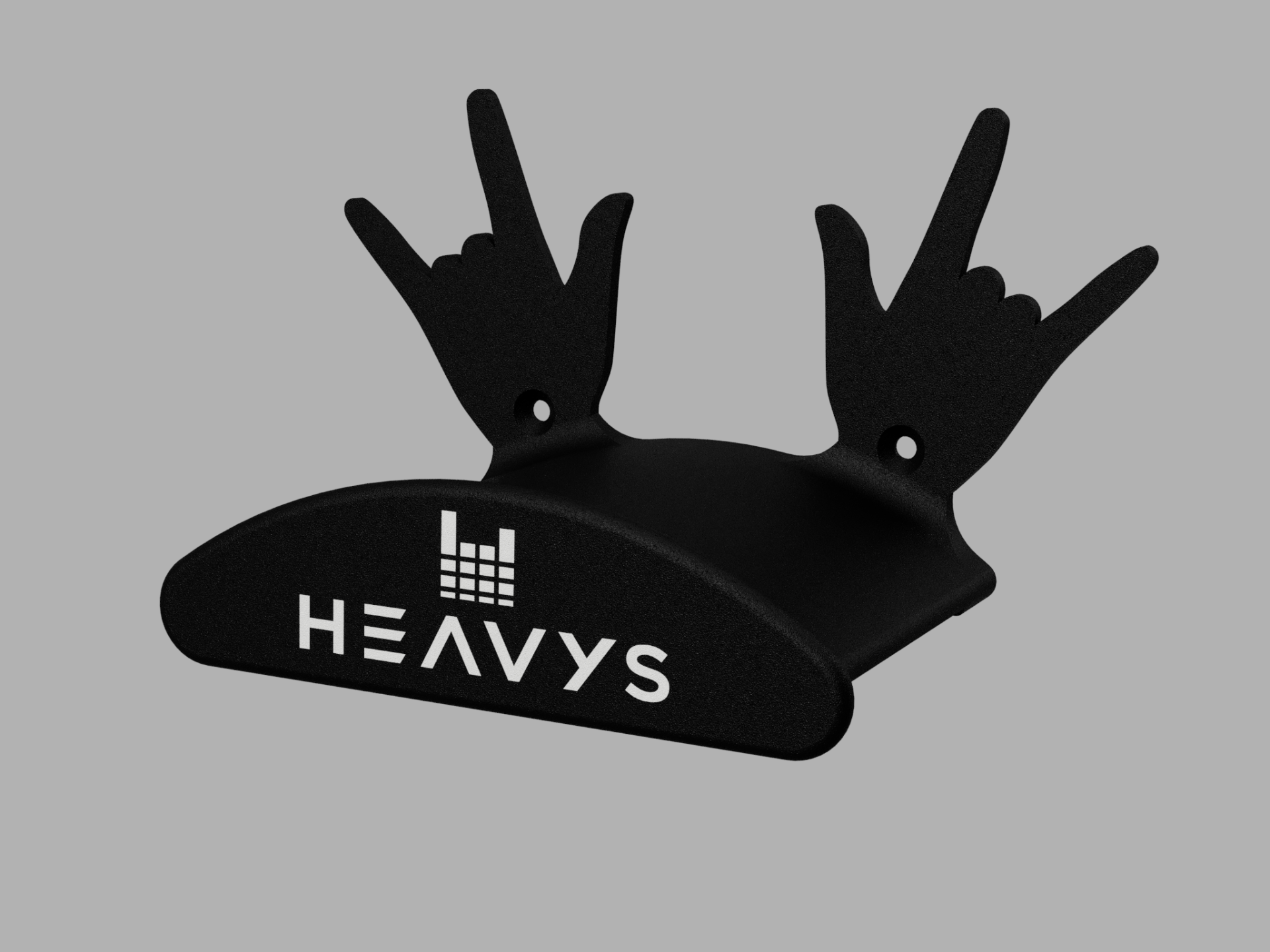 heavys headphone wall bracket by dudis00 hobby & diy music wallbracket headphones heavymetal heavy 3D print model - Mito3D