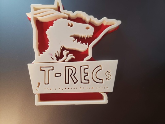 t-recs logo by hakon art 2d running runner 3d print model - Mito3D
