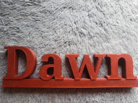 dawn plate by hakon household office nameplate 3d print model - Mito3D