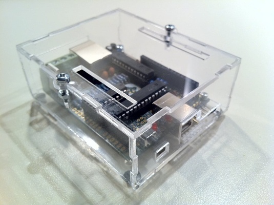 nanode case by asc ii hobby & diy electronics acrylic arduino box perspex container londonhackspace 3d print model - Mito3D