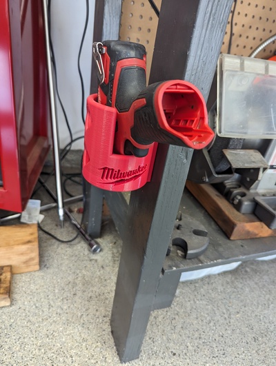 milwaukee m12 drill mount - labeled remixed by thibo-do-it tools holder 3d print model - Mito3D