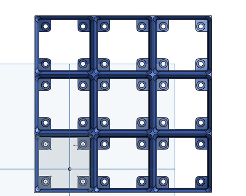 gridfinity grundplatte 3x3 magnet löcher by madness3d werkzeuge veranstalter gitter endlichkeit gridfinitygrundplatte gridfinitybin gridfinitymagnet gridfintiy organisation organisieren organisiert magnete magnetbox magneticholder magnetischer teilehalter magnetplatte base 3d print model - Mito3D