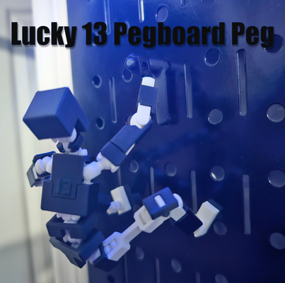 lucky 13 pegboard peg by gtperrault toys & games characters toy pegboardmount actionfigure lucky13 lucky13modpart 3d print model - Mito3D
