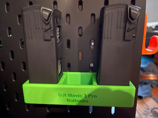 dji mavic pro battery holder ikea skadis by john hoke hobby & diy djimavic djimavicpro mavicpro ikeaskadis skadisholder drone organization 3d print model - Mito3D