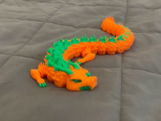 articulé fantôme dragon 3 couleurs remixé by nounours miniatures animaux articuléanimal jouet multi couleur halloween citrouille agiter printinplace 3d print model - Mito3D