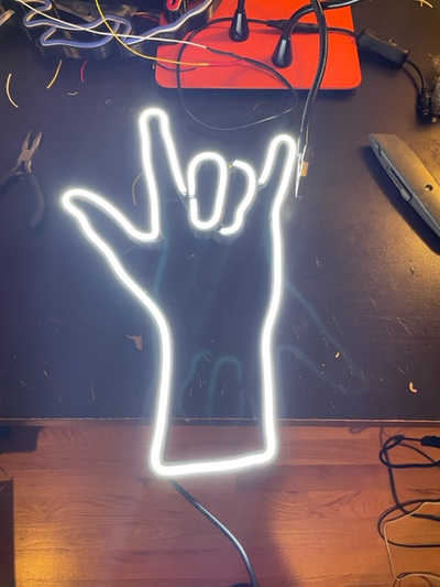 i love sign language neon by thingspatprinted art signs & logos wall 3d print model - Mito3D