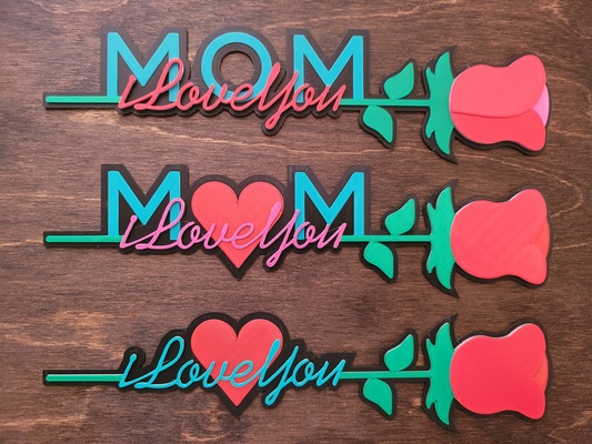 maman l'amour roses by mocodroïde art panneaux logos logo rose cœur fête mères coeur 39 amour 3d print model - Mito3D
