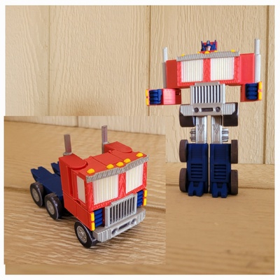 transformable truck robot print in place by mocodroid toys & games characters articulated flexi printinplace transformer 3d print model - Mito3D