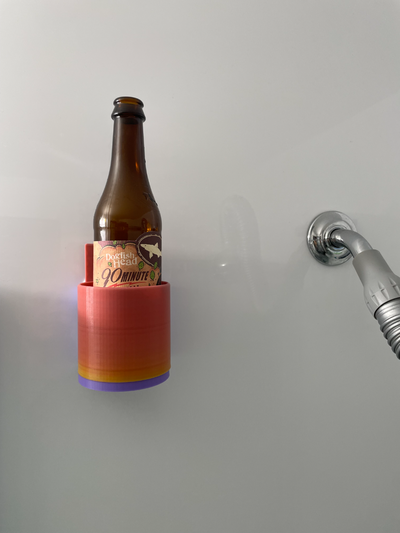 removable shower beer holder mounting system by thingspatprinted tools showeraccessories showerbeer beerholder showerbeermount 3d print model - Mito3D