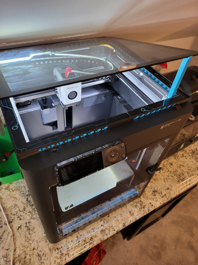 glass riser bambu printers vent holes - tron circuit themed kick stand by maker dave 3d printer accessories raise cooling cool 3d print model - Mito3D