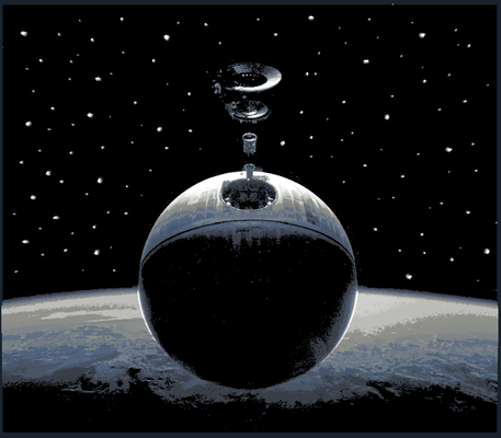 death star assembly hueforge painting by connorbadams art 2d wars 3d print model - Mito3D