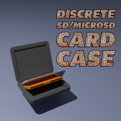 modular discrete sd microsd card case by charlesmcgee 3d printer accessories container storage sdcard sdcardholder microsdcardholder 3d print model - Mito3D