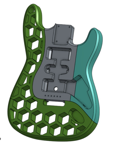 printcaster remixado by 264 passatempo faça música violão stl instrumento prusacaster remixar stepfile 3d print model - Mito3D