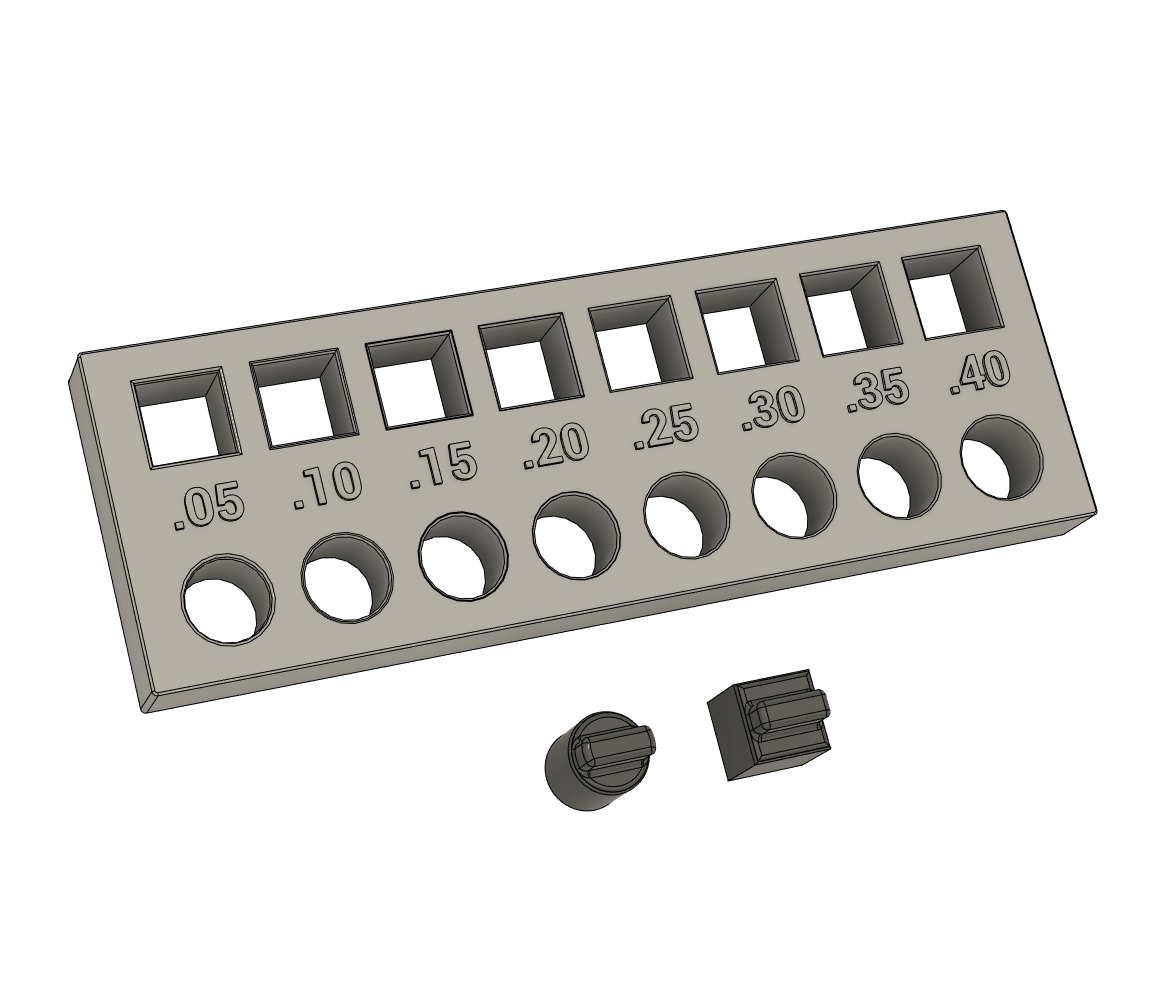 tolerance test long version by kvnper 3d printer models fit peg hole square quick small clearance fitment calibrate 3D print model - Mito3D