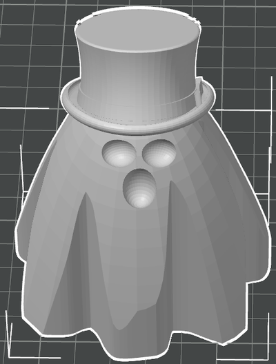 ghost in hat by wisetait household festivities 3d print model - Mito3D