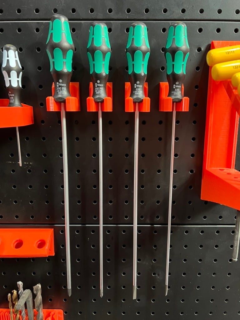 wera long screwdrivers by apphero tools organizers holder pegboard 3D print model - Mito3D