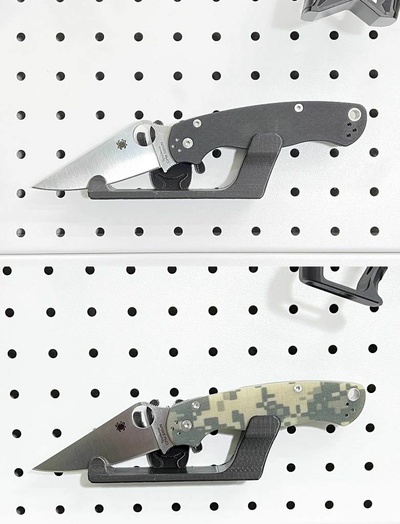 spyderco paramilitary 2 holder pegboard by apphero tools organizers knife 3d print model - Mito3D