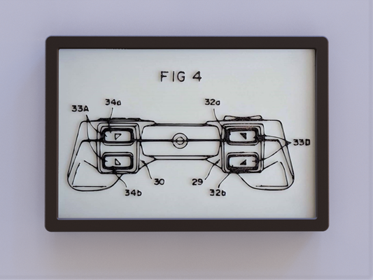 playstation choque duplo controlador patente arte by ken moinhos 2d 3d print model - Mito3D