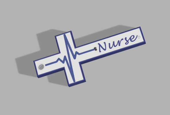 nurse - cross shaped keychain healthcare faith multi color by reelbite fashion models key chain god 3d print model - Mito3D