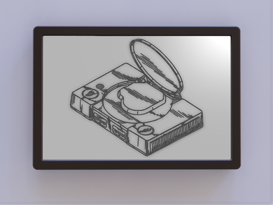 stazione gioco console brevetto arte by ken mulini 2d ps playstation1 3d print model - Mito3D