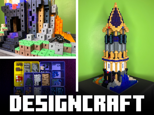 designcraft building blocks inspired by minecraft toys & games cube cubes voxel voxels 3d print model - Mito3D