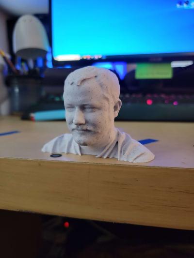 john bust by mertdizzle art sculptures head 3d scan dirty moustache 3d print model - Mito3D