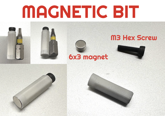 magnétique bit tournevis norme 1 4 pouce by erer2001 outils gadgets aimant morceaux 3d print model - Mito3D