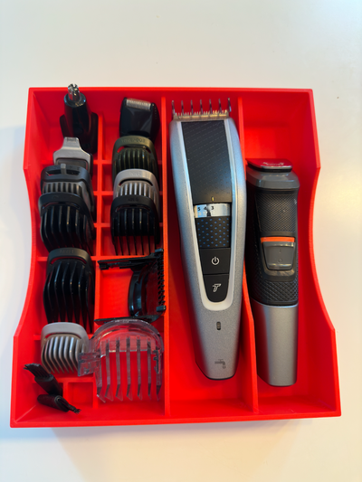 sencillo robusto organizador bandeja recortadores accesorios by morris herramientas organizadores organización recortadora doble baño barbero barba 3d print model - Mito3D
