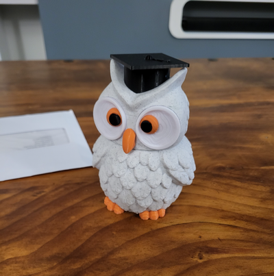 coruja jarra tutor remixado by tomo3d miniaturas animais professor recipiente aluna graduação argamassa borda 3d print model - Mito3D