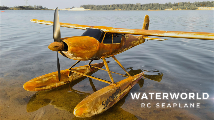 rc seaplane movie waterworld airplane by marko roolaid hobby & diy rcairplane rcplane rcseaplane waterplane helio courier h-295 heliocourier 3d print model - Mito3D