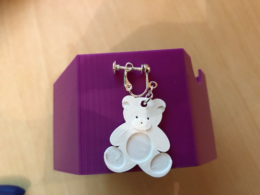 teddy bear earrings charm jewellery available as multi colour by brithawkes fashion jewelry color 3d print model - Mito3D