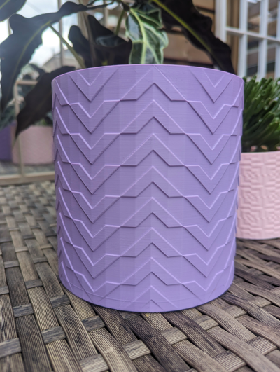 alternate chevrons planter 8cm by prints plants household decor plant container pot plantpot chevron 3d print model - Mito3D