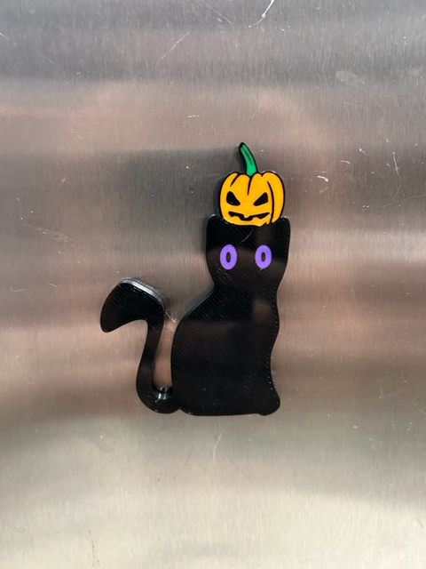 cat pumpkin head magnet back 10x26 magnent by whicks10 art 2d holloween 3D print model - Mito3D